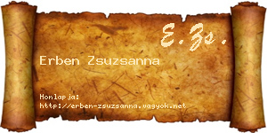 Erben Zsuzsanna névjegykártya